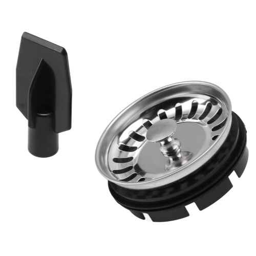Garbage Disposer Strainer with Pull Plug, ABS and304 1