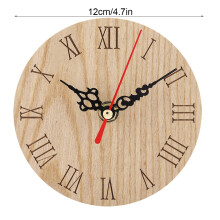 Classic Wooden Wall Clock, 12cm, Silent Analog Decor for Home & Office
