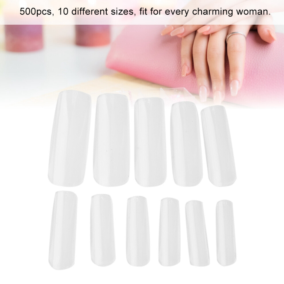 500 Clear Nail Tip Extensions Full Cover