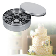 Runde Backformen 12 Stück Edelstahl Keks- und Kuchenringe Backwerkzeuge