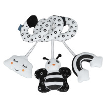 Baby Cartoon Tier Spiral Plüschtier für Kinderwagen, Schwarz & Weiß