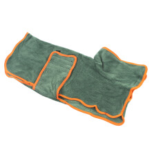 Dog Drying Robe Large Green Coral Fleece Fast Water Absorption & Warmth