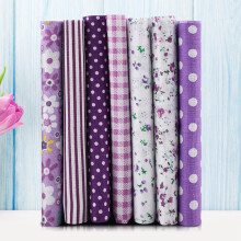 7 Stück 50x50 cm Baumwoll-DIY-Quadrate Bettwäsche-Set Lila
