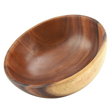 Solid Acacia Wooden Bowl 20x7cm for Salad Soup Rice Handmade Kitchen Utensils