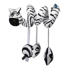 Baby Cute Cartoon Animal Plush Spiral Toy for Car Seat & Stroller Black White