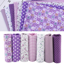 7pcs 50x50cm Cotton Fabric Squares DIY Quilt Crafts Bedding Kit Purple