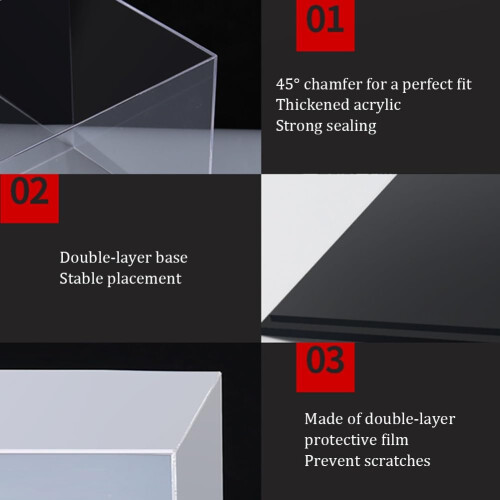 Clear Acrylic Display Box 15x15x15cm Stackable Storage Cube for Collectibles and Organizing 2