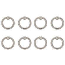 4 Pair Stainless Steel Captive Bead Ear Rings Hoop BCR Studs Piercing Jewelry Steel Color, 6g(4mm)X16mm
