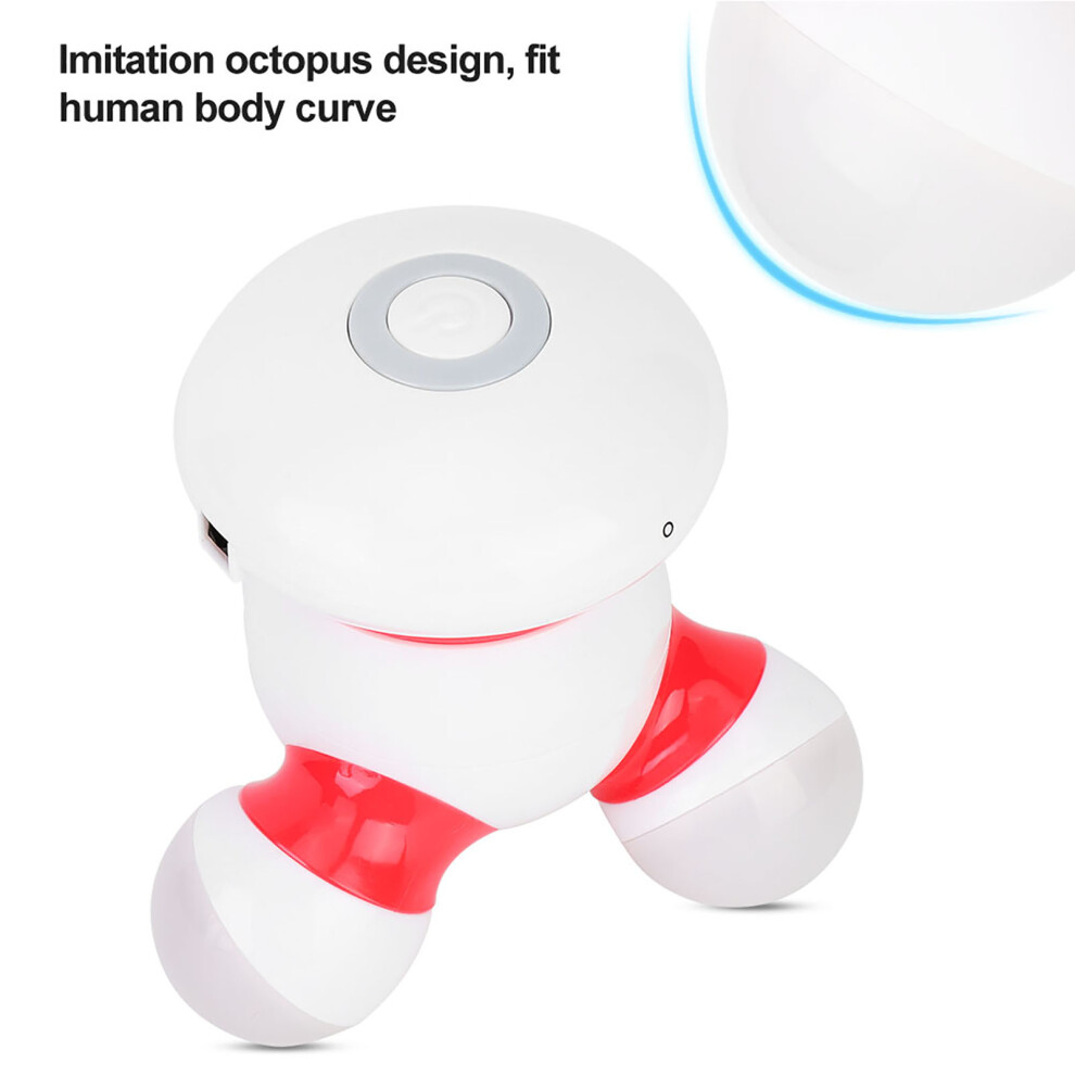 Mini USB Handheld Body Massager with LED Light, Octopus Design