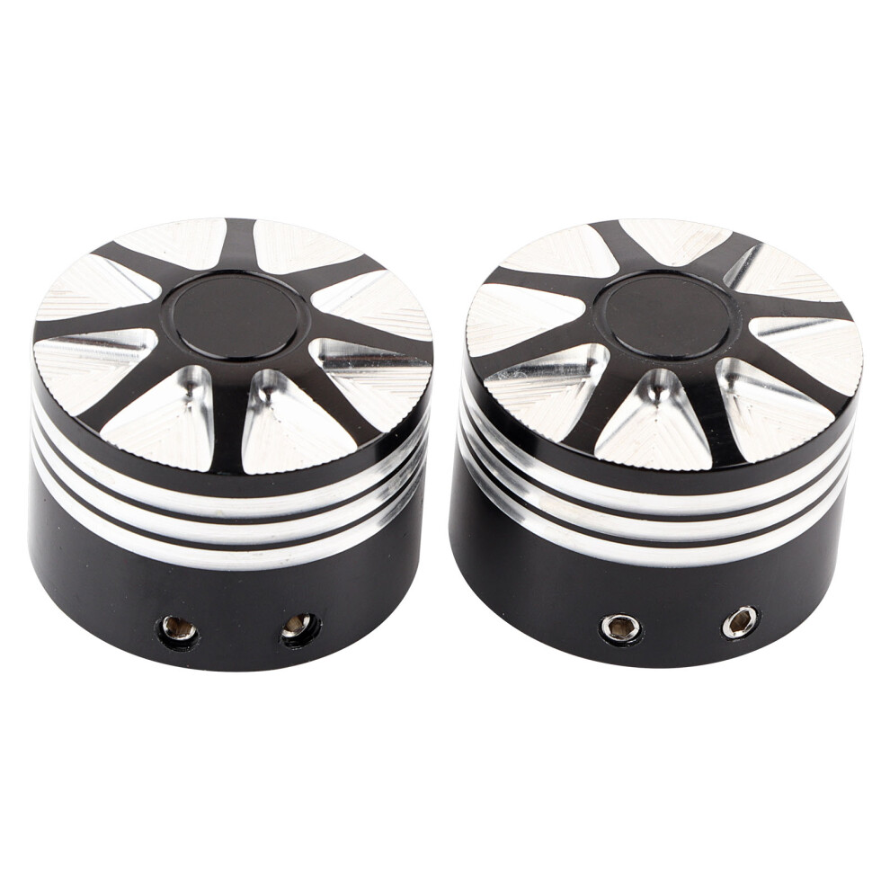 Cnc Motorcycle Axle Nut Cover Skull Design Front Bolt Cap For Bikes Black 4681393160401