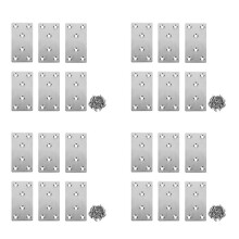 24 PCS Mending Plates Straight Brace Brackets Heavy Duty Flat Bracket Stainless Steel Repair Plates for Furniture Wood