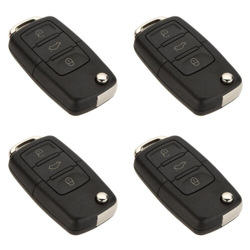4X 3 Button Replacement Keyless Entry Remote Car Flip Key Shell Fob Case for  Beetle 1