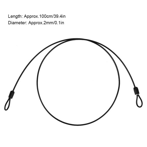 Steel Wire Bicycle Lock 100cm Black with Plastic Cover for Security 1