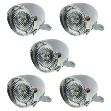 5X Retro Bicycle Bike Accessory Front Light Bracket Vintage 3LED Headlight (Silver)