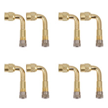 8 Pcs Valve Extension Valve Tire Brass 90 Degree Universal for Truck Car Motorcycle