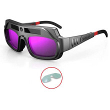 4 Pcs Auto Darkening Welding Goggles Anti-Scratch Large View Glasses for Plasma Cut with 40 Pcs Lenses