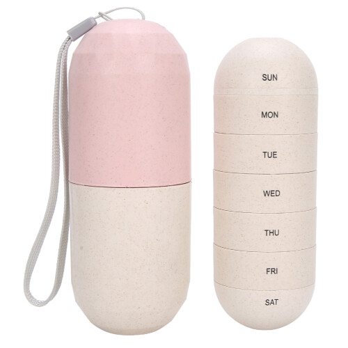 Weekly Capsule Pill Organizer, Moisture-Proof, 7-Day Travel Case 1
