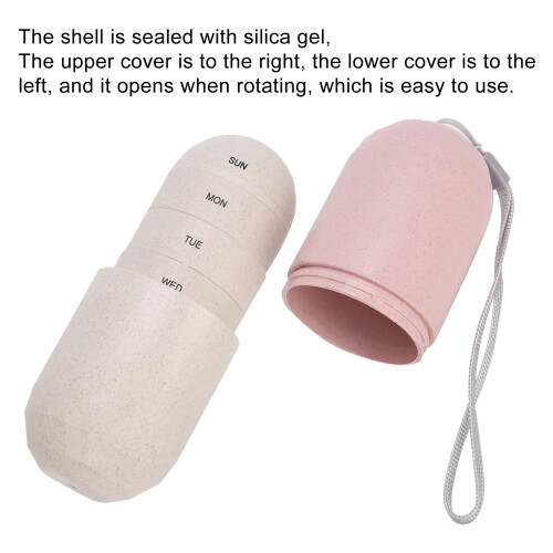 Weekly Capsule Pill Organizer, Moisture-Proof, 7-Day Travel Case 2