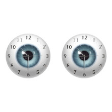 2X the Eye Eyeball with Beauty Contact Pupil Core Sight View Ophthalmology Mute Wall Clock Optical Store Wall Watch