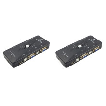 2X One for Four 4 Port USB 2.0 KVM Box Keyboard Monitor VGA SVGA PC Laptop