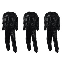 3X Heavy Duty Fitness Weight Loss Sweat Sauna Suit Exercise Gym Anti-Rip Black XXXL
