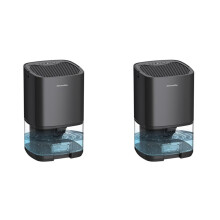 2X Dehumidifier and Air Purifier 2 in 1 for Home for Room for Kitchen, Mute Moisture Absorbers Air Dryer Black EU Plug