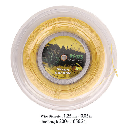 1.25mm Polyester Tennis String 200M Golden Yellow Bead Resistant 1