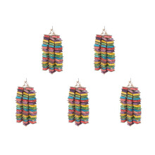 5X Toys for Large Birds Cardboard Bird Toys African Grey Natural Wooden Bird Cage Toy with Clip