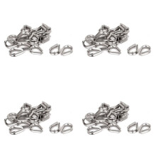 Stainless Steel 2mm Wire Rope Cable Thimbles Silver Tone 80 Pcs