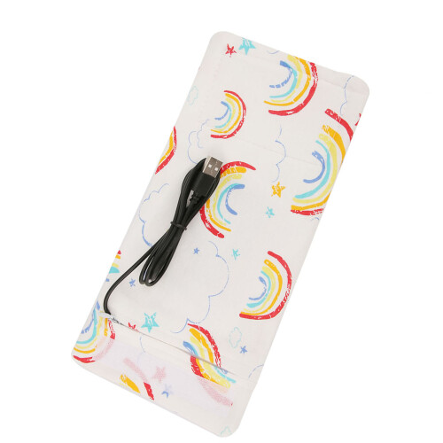 USB Baby Bottle Keep Warm Cover 28cm Rainbow Thermal Insulation 2