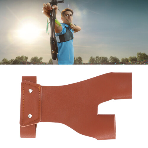 Archery Hand Guard Protector Artificial Leather Adjustable Brown 2