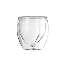 Cană de cafea din sticlă cu perete dublu, rezistentă la căldură, 230 ml