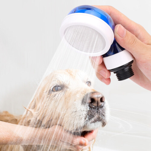 Pressurized Blue Shower Head with Gasket, Water Saving, Durable, Easy Install