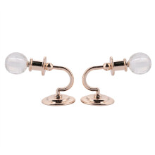 Miniature Wall Lamps 2pcs Alloy for Doll House Model Decor Display Lighting