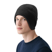 (Black, One Size) Fleece Ear Warmer for Winter Sports
