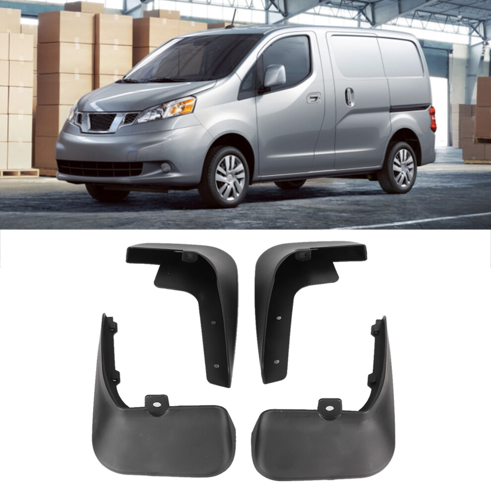 4 Pcs Car Mud Flaps Fit For Nissan Nv200 2010-2017 Black 8171393253563