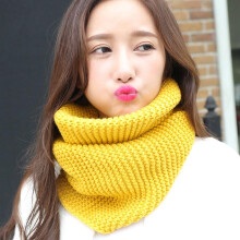 (Yellow) Winter Knit Scarf - Soft Solid Color Warm Wrap