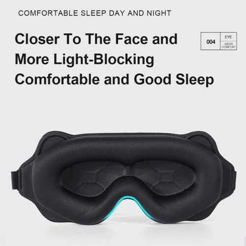 (Black 【MY005】) 3D Memory Foam Sleep Mask, Adjustable & Light Blocking