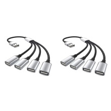 2X USB to USB 2.0 Triple USB Port HUB OTG Adapter Cable Hab Data Charging Convertor USB Extension Splitter,USB A to 4USB