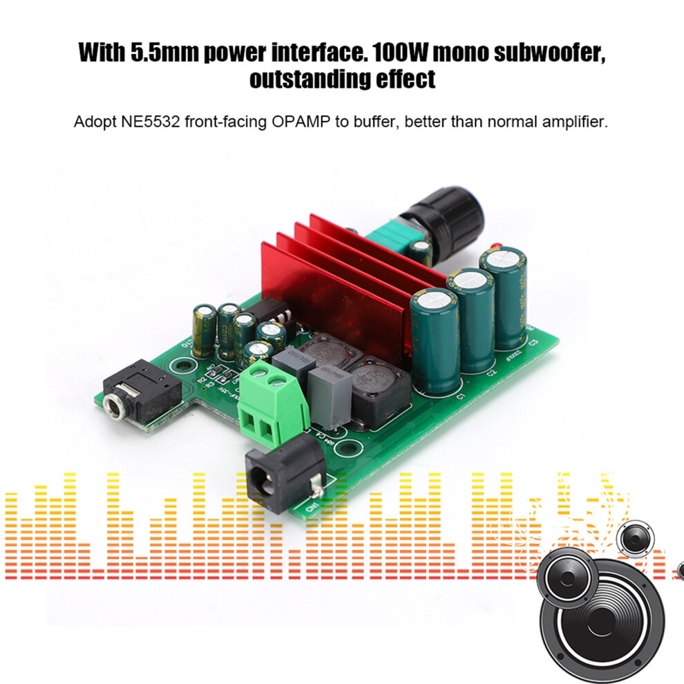 Mono Digital Power Amp Tpa3116 D2 8-25Vdc 100W For Subwoofer With Ne5532 Opamp 4691393203732