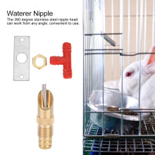 10Pcs Copper ABS Stainless Steel Rabbit & Bird Automatic Drinker Nipple Waterer