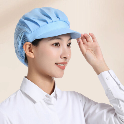 (Light Blue) Breathable Unisex Chef Hat for Restaurants & Cafes 1