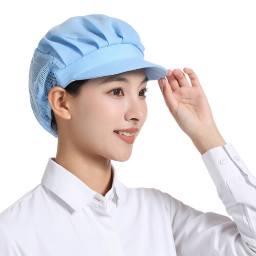 (Light Blue) Breathable Unisex Chef Hat for Restaurants & Cafes 2