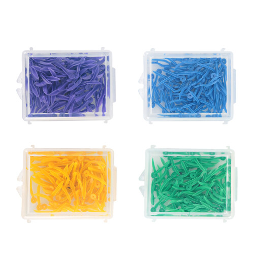 400PCS Dental Plastic Wedges with Hole, 4 Sizes, Wave Shape 1
