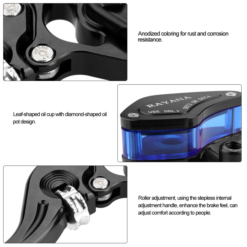 22Mm Motorcycle Cnc Roller Brake Pump Black 7293282093652
