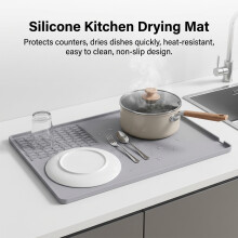 (Gray 102) Anti-Slip Silicone Coffee Mat - Home & Office