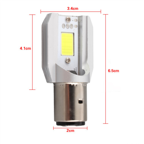 BA20D Motorcycle LED Headlight, 800 Lumens, 50,000H, 12V White 1