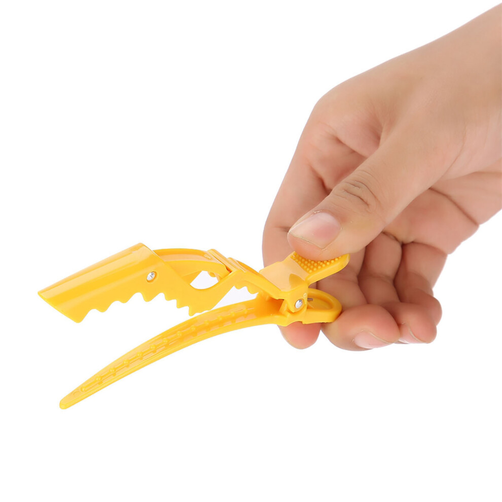 Yellow Crocodile Hair Clips 6pk