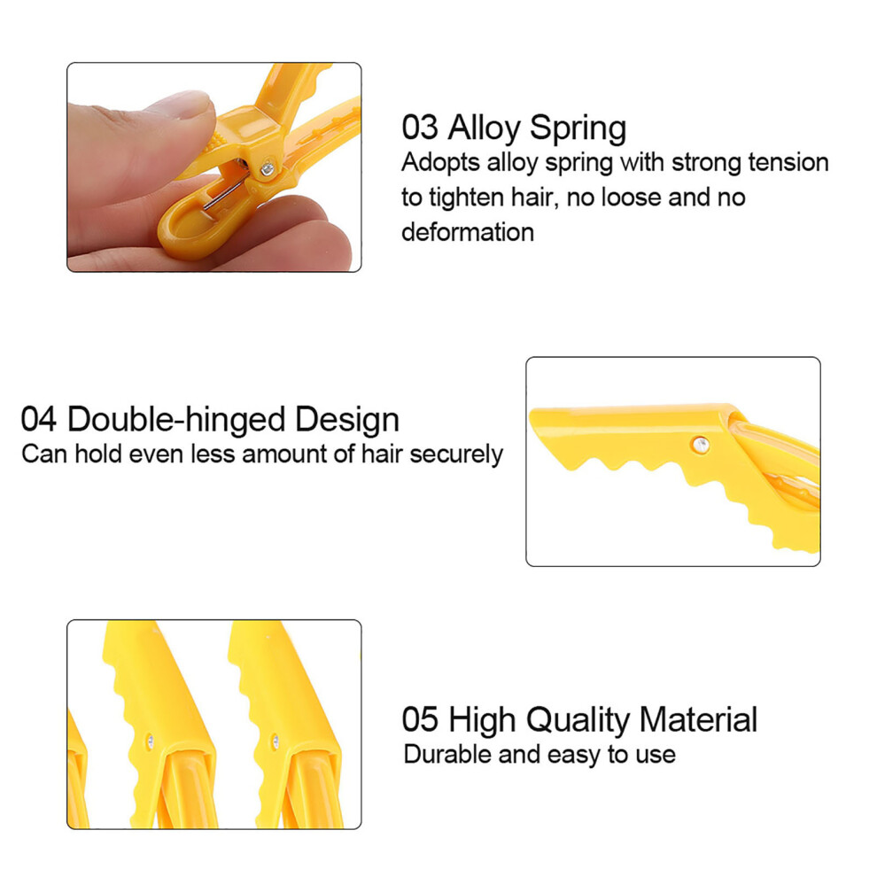 6Pcs Crocodile Hair Clips Yellow