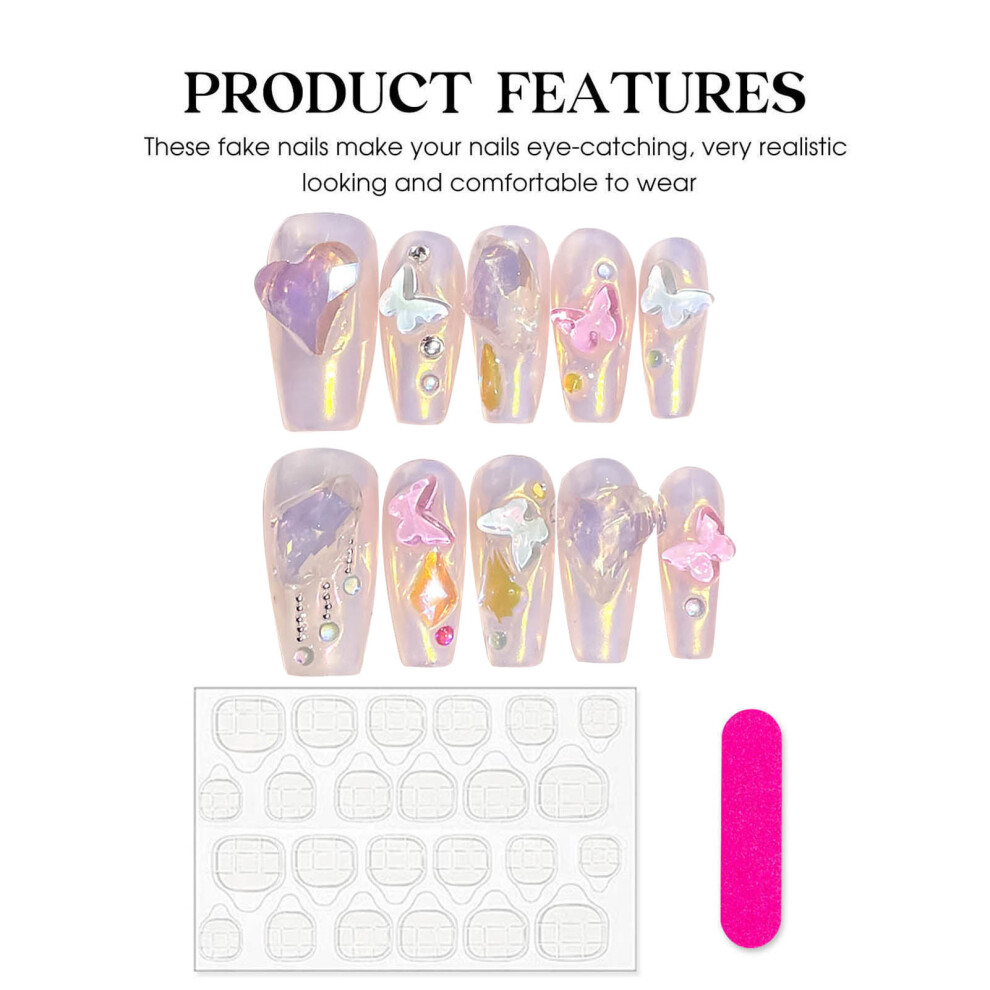 Phui-Pet-Supplies (Medium T, Xs) Pearl Rhinestone False Nails 10Pcs Wedding